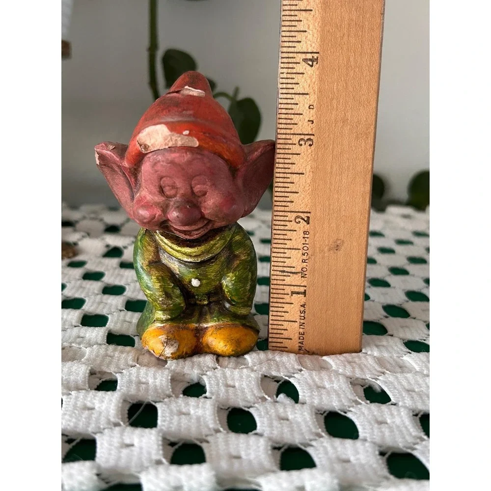 Vintage Disney Dopey Dwarf Figurine Distressed Cottagecore Gnome Shelf Decor